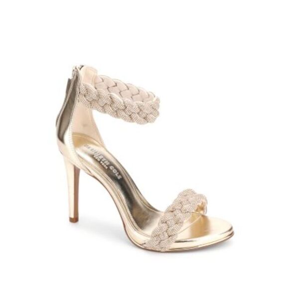 KENNETH COLE Shoes - KENNETH COLE Womens Gold Brooke 95 Almond Toe Stiletto Heeled Sandal 6 M